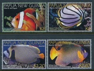 2012 Papua Guinea Reef Fish Set Of 4 Fine Mnh