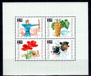 Hungary Magyar 1966 Stamp Day Souvenir Sheet Mnh -