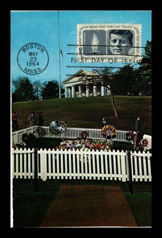 Us Postcard President John F Kennedy Grave Fdc Maximum Card