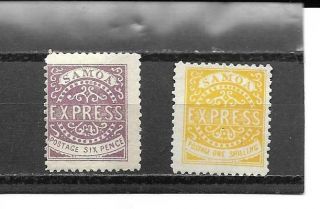 2 Samoa Stamps 4e & 6c (scott) Hinged/uncancelled Cat Value $165