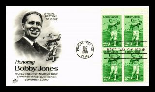 Dr Jim Stamps Us Bobby Jones Golf Grand Slam Art Craft Fdc Cover Block