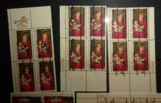14 blocks of 4 US precancel EFO stamps P Hawaii MO Ohio NH OG ID 2195 2