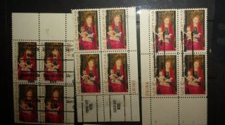 14 blocks of 4 US precancel EFO stamps P Hawaii MO Ohio NH OG ID 2195 3