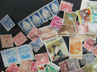 200,  Japanese Postage Stamp Lot 1800 ' s - 1980 ' s Hinged Japan Sen 2