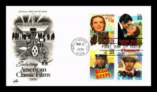 Dr Jim Stamps Us American Classic Films Fdc Cover Block Of Four Scott 2445 - 48