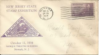 U.  S.  - Newark,  N.  J.  " 2 " Wave Cancel On Jersey State Stamp Exhibition Cover