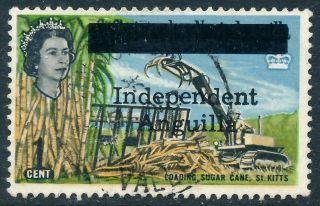 Scott 2/sg 2,  1c 1967 Independent Anguilla Overprint,  F - Vf Fresh