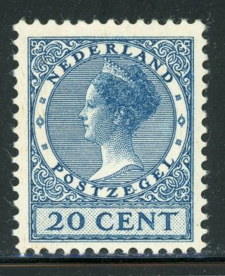 Netherlands Mh Selections: Scott 154 20c Deep Blue (1925) Unwmk Cv$10,