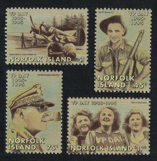 Norfolk 50th Anniversary Of End Of Second World War In The Pacific 4v Mnh