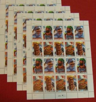 Four Sheets X 20 = 80 Of Folk Heroes 32¢ Us Ps Postage Stamps.  Scott 3083 - 3086