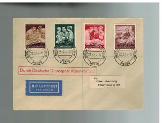 1944 Germany Meran Occupied Italy Dienstpost Vorland Cover To Hamburg