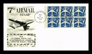 Dr Jim Stamps Us 7c Air Mail Booklet Pane First Day Cover Fleetwood