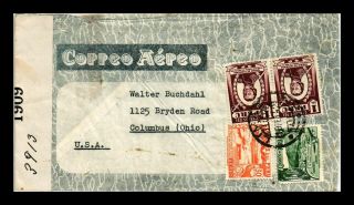 Dr Jim Stamps Lima Peru Airmail Tied Multi Franked Passed Censor Cover