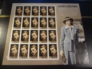 2015 Ingrid Bergman Legends Of Hollywood Stamp Sheet
