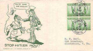World War Ii Cartoon Patriotic,  `uncle Sam: Stop Hitler Now ` [e550763]