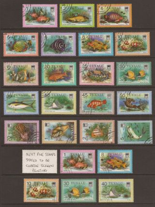 Tuvalu 1979 Sg105/122 Fish Full Set Of 19,  - Fine (jb8153)