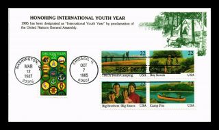Us Cover International Youth Year Fdc Setenant Kmc Venture Cachet