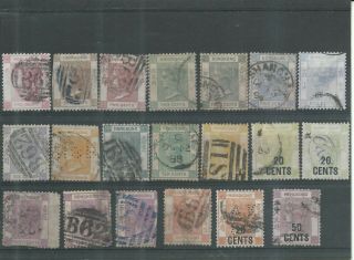 1863 - 1901 Hong Kong Qv 2c - 50c,  Crown Cc/ca Wmk,  Stamps