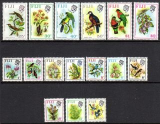 1971 - 72 Fiji Birds & Flowers Sg435 - 450 Unhinged