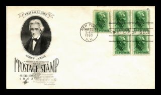 Us Cover Andrew Jackson 1c Block Of 4 Fdc Hermitage House Addressed