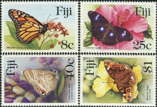 Fiji 1985 Sg693 - 696 Butterflies Set Mnh