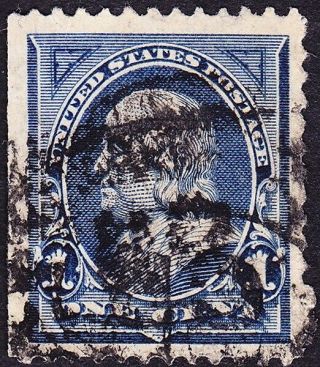 Us - 1894 - 1 Cent Blue Benjamin Franklin Bureau Issue 247 Well Centered Vf