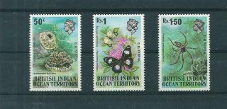 British Indian Ocean Territory 1971 Mnh Butterflies Insects Set
