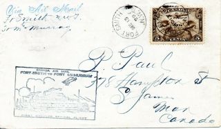 Canada 1929 First Flight Cover Fort Smith To Fort Mcmurray B/s With 5c Sg4