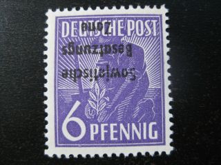 Soviet Occupation Zone Mi.  183 K Mnh Inverted Overprint Stamp Cv $78.  00