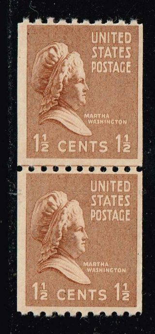 Us Stamp 849 – 1939 1 1/2c Martha Washington,  Brown Mnh/og Line Pair
