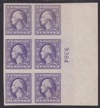 Tdstamps: Us Stamps Scott 535 3c Washington H Og,  P Block Of 6