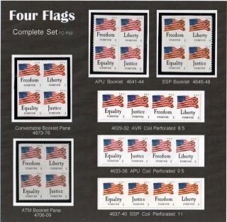 Four Flags Complete Set Of 28 Stamps All Seven Varieties F/vf Nh Pg - 32