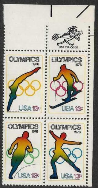 Scott 1695 - 98 Us Stamp 1976 13c Olympics Zip Block Of 4 Ur