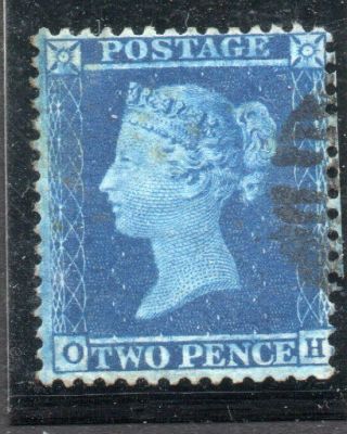 Two - Pence Blue; S.  G.  34,  Plate Five,  Lettered,  O.  H.