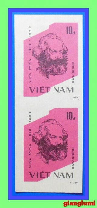 Vietnam Imperf Karl Marx 10d Pair Mnh Ngai