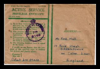 Dr Jim Stamps Active Service Privilege Envelope Passed Censor Cover