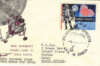 Samoa 1971 Apollo 14 Moon Astronauts Splash - Down South Pacific Cover Ref:ck89