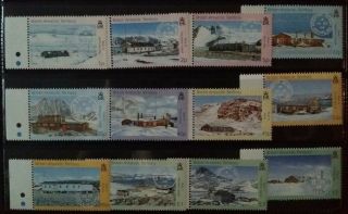 Br.  Antarctic Terr.  330 - 341 Bases Complete Set 2003 Mnh