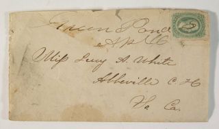 1863 Confederate Civil War Cover Envelope Postally With Tied Csa 11 Stamp