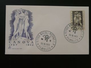 Sculpture Canova Naked Woman 1972 Fdc Italy 87324