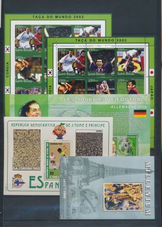 Ab5 - 2550 World Football Players Soccer Good Sheets Mnh