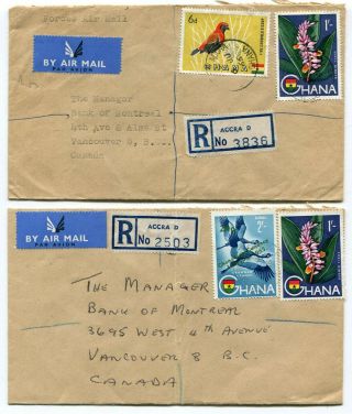 Ghana 1966 Forces Mail - Registered Covers To Vancouver Bc Canada