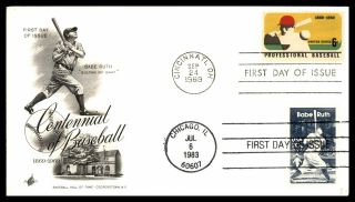 Mayfairstamps 1969 Us Fdc Art Craft Bombo Babe Ruth 1983 Dual Cancels First Day