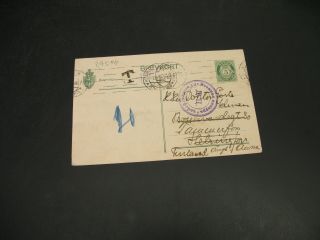 Norway 1915 Postage Due Postal Card To Finland 29544