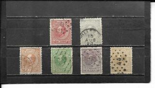 6 Stamps From Netherlands Scott 25/31 Canc 2019 Scott Cat Val $18.  90