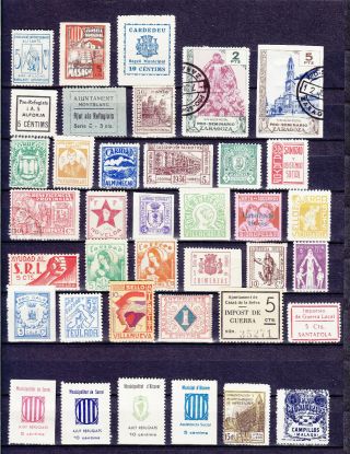 Spain Civil War 1936 - 1938,  Local Issues,  55 Stamps