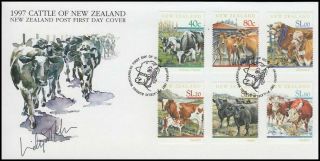 Zealand 1997 Cattle Fdc Signed Designer Lindy Fisher (id:14/d55842)