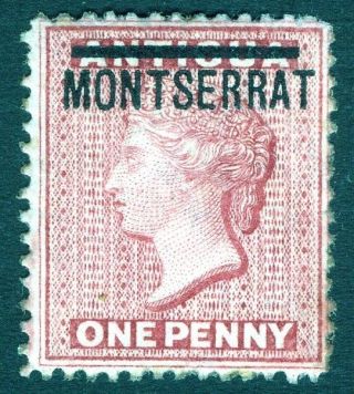 Montserrat - 1884 - 85 1d Red Sg 8 Lightly Mounted V15737
