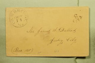 Dr Who 1853 Cambridge Ma Stampless Paid 3c Drop Letter E67463