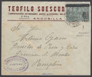 Spain 1941 Charity Stamp As Postage & Accepted On 1941 Cover